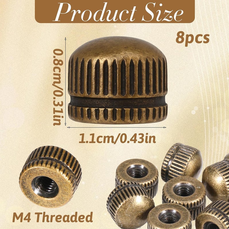 Zelphvt M4 Screw Caps for Light Fixture 8 Pcs Threaded Cap Nuts Ceiling Light Screw Cap Cover Lamp Shade Holder Replacement Nut for Outdoor Lights Pendant Wall Sconce Chandelier Ceiling Lights（0.43 * 0.31in） - Image 2